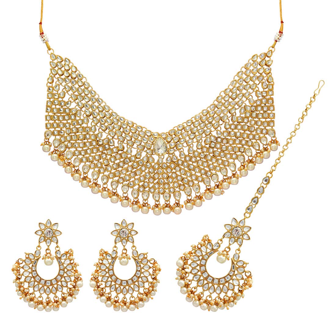 White Color Kundan Necklace Set (KN141WHT)