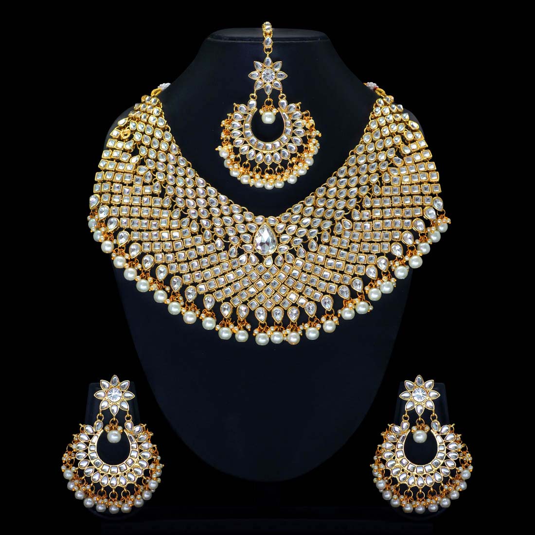 White Color Kundan Necklace Set (KN141WHT)