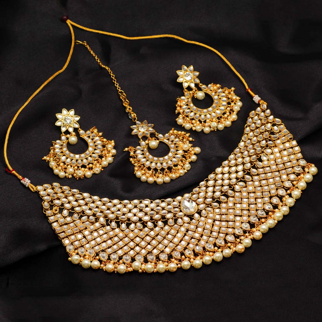 White Color Kundan Necklace Set (KN141WHT)