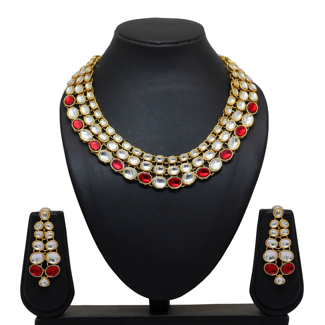Maroon Color Kundan Necklace Set (KN186MRN)