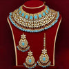 Firozi Color Kundan Bridal Choker Necklace Set (KN886FRZ)