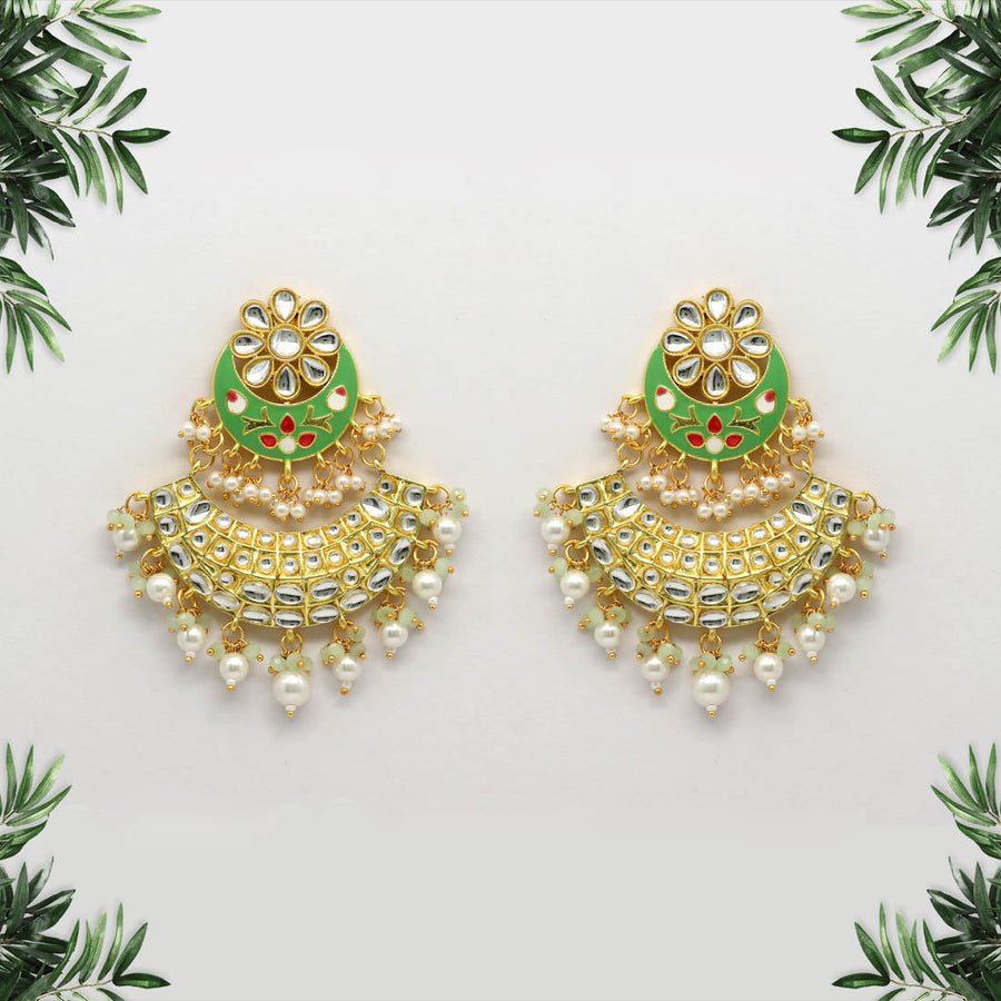 Kundan Meenakari Earrings (MKE1522)
