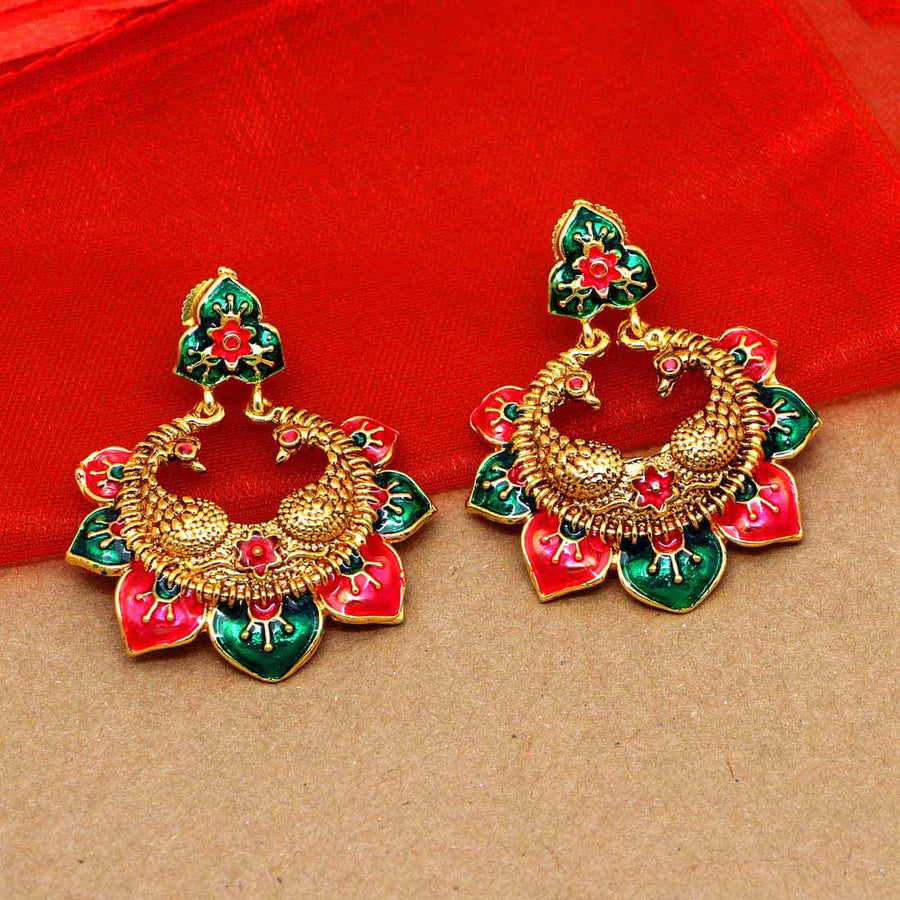 Rani Color Meenakari Earrings (MKE806RNI)