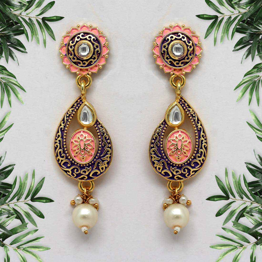 Purple Color Mint Meena Earrings (MNTE292PRP)