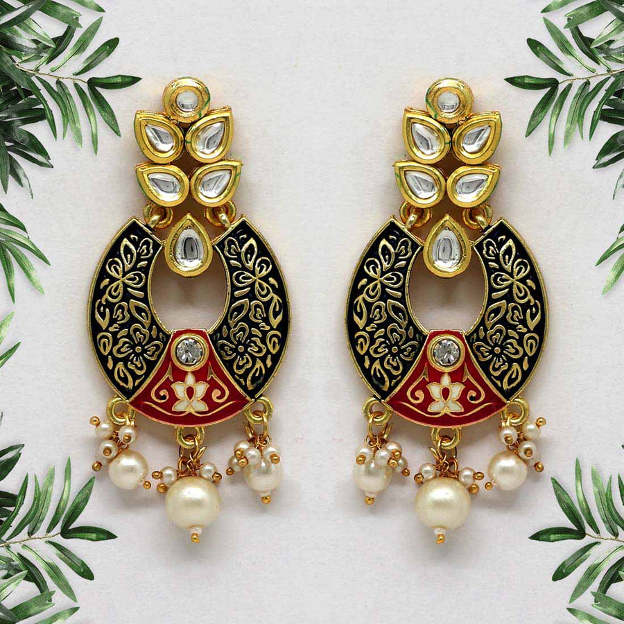 Navy Blue Color Mint Meena Earrings (MNTE294NBLU)