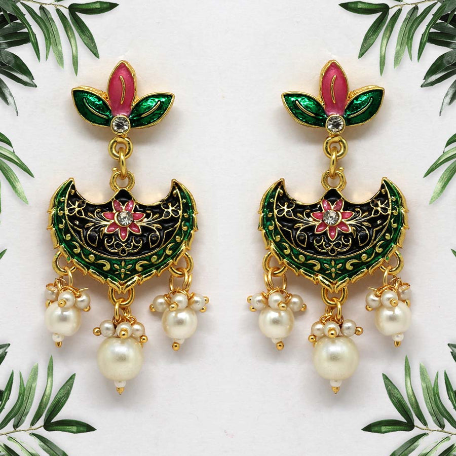 Multi Color Mint Meena Earrings (MNTE296MLT)
