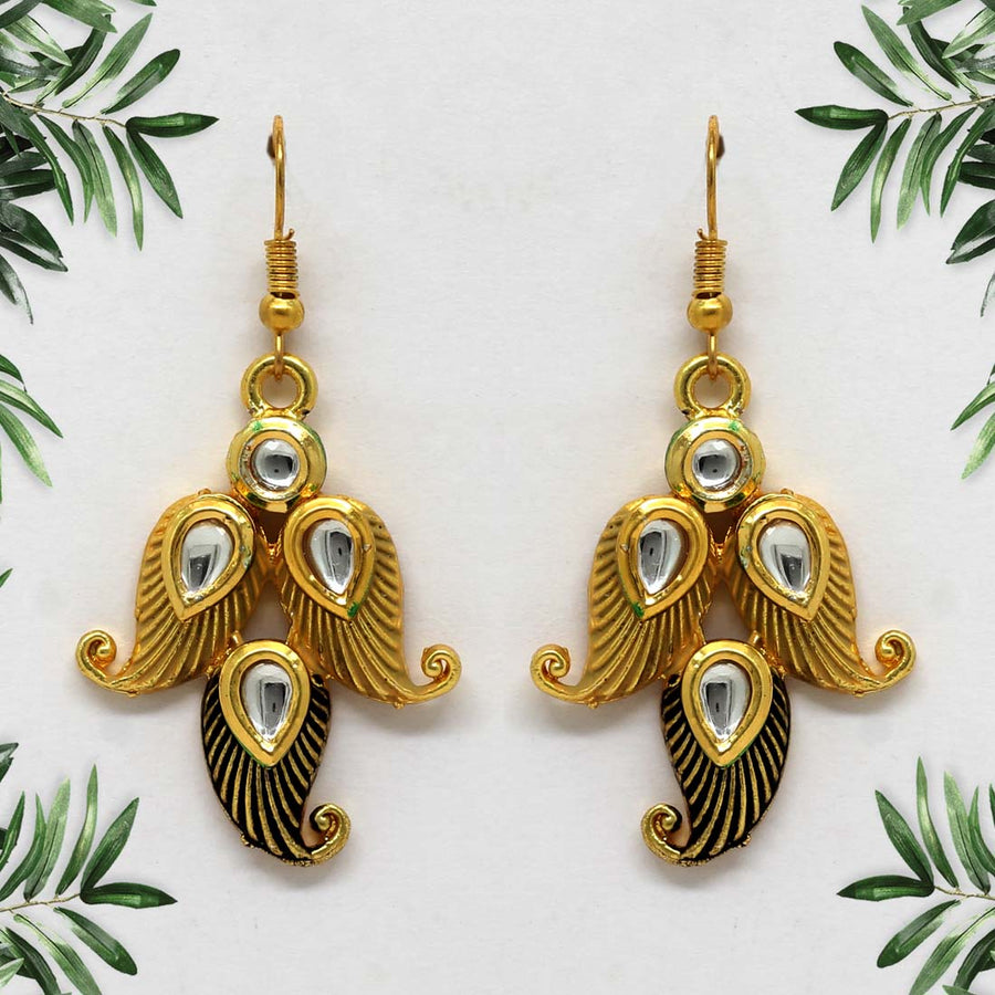 Gold Color Mint Meena Earrings (MNTE301GLD)