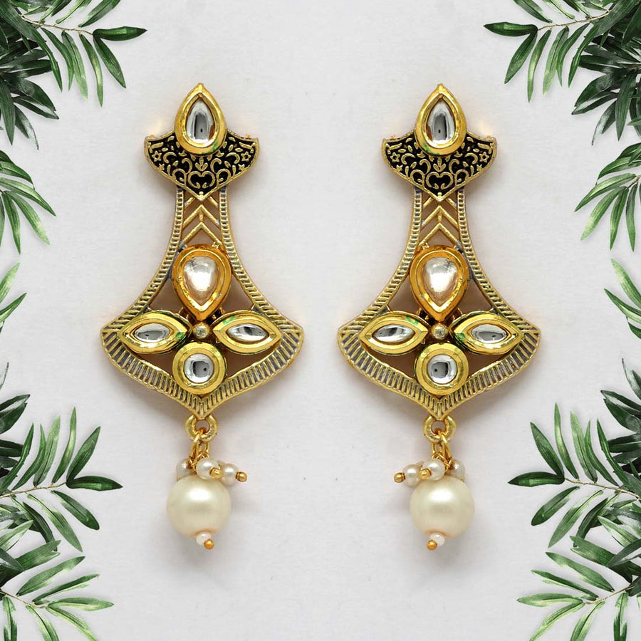 White Color Mint Meena Earrings (MNTE302WHT)