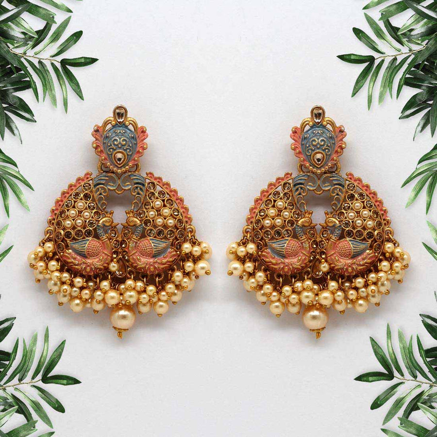 Grey Color Mint Meena Earrings (MNTE305GRY)