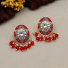Red Color Mint Meena Earrings (MNTE457RED)