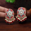 Red Color Mint Meena Earrings (MNTE457RED)