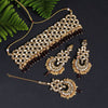Brown Color Kundan Mirror Necklaces Set (MRN108BRW)
