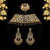 Maroon & Green Color Kundan Mirror Necklaces Set (MRN108MG)