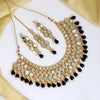 Black Color Kundan Mirror Necklaces Set (MRN109BLK)
