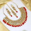 Red Color Kundan Mirror Necklaces Set (MRN109RED)