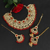 Red Color Kundan Mirror Necklaces Set (MRN113RED)