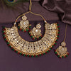 Maroon & Green Color Kundan Mirror Necklaces Set (MRN115MG)