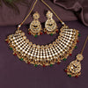 Maroon & Green Color Kundan Mirror Necklaces Set (MRN118MG)