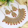 Red Color Kundan Mirror Necklaces Set  (MRN118RED)