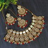 Red Color Kundan Mirror Necklaces Set (MRN119RED)
