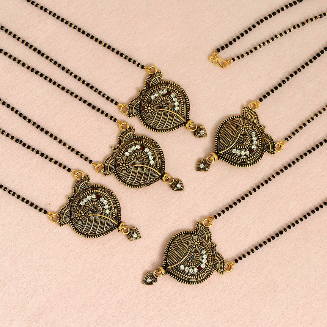 Gold Color 5 Piece Of Mangalsutra Combo (MS140CMB)