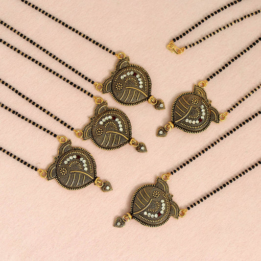 Gold Color 5 Piece Of Mangalsutra Combo (MS140CMB)
