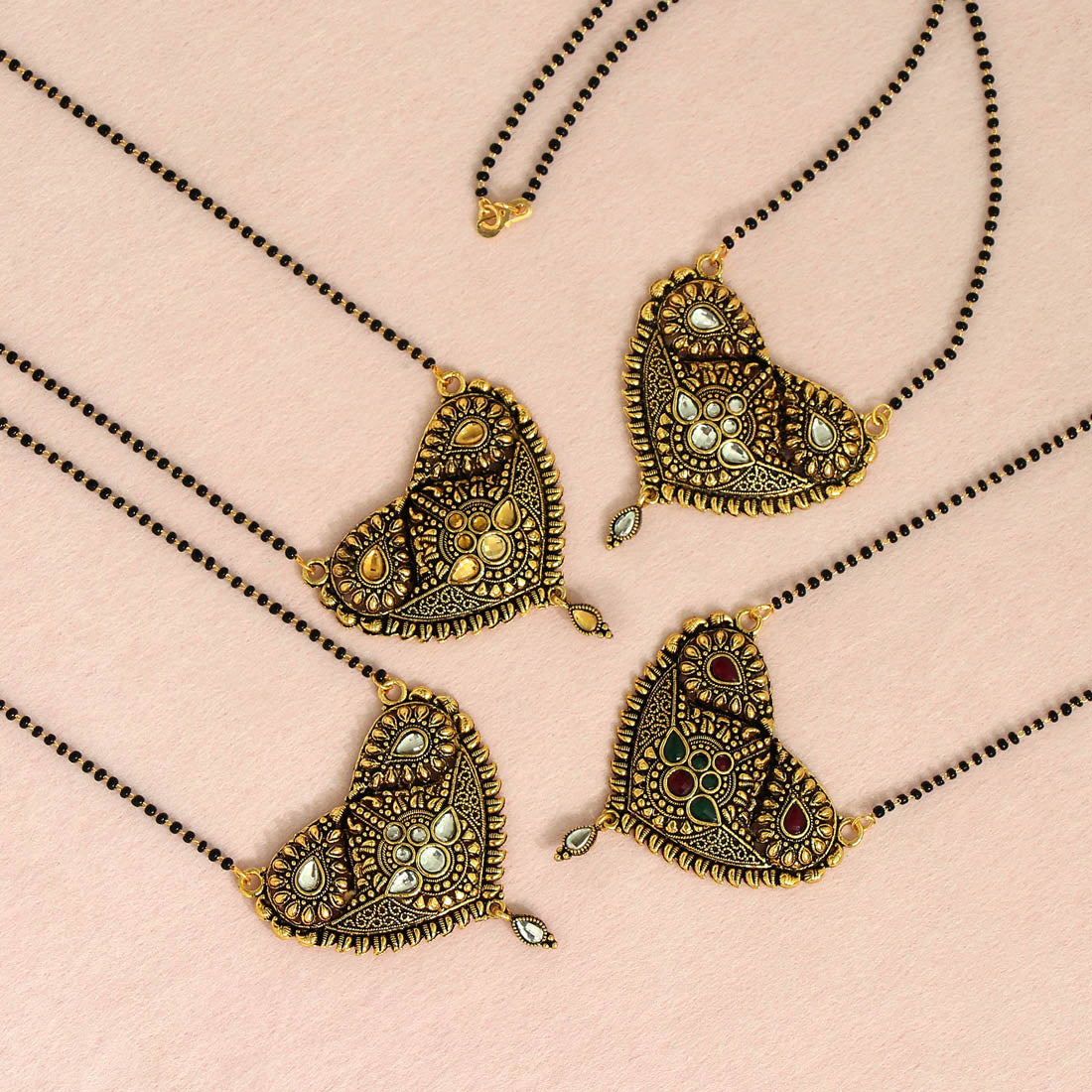 Multi Color 4 Piece Of Mangalsutra Combo (MS146CMB)
