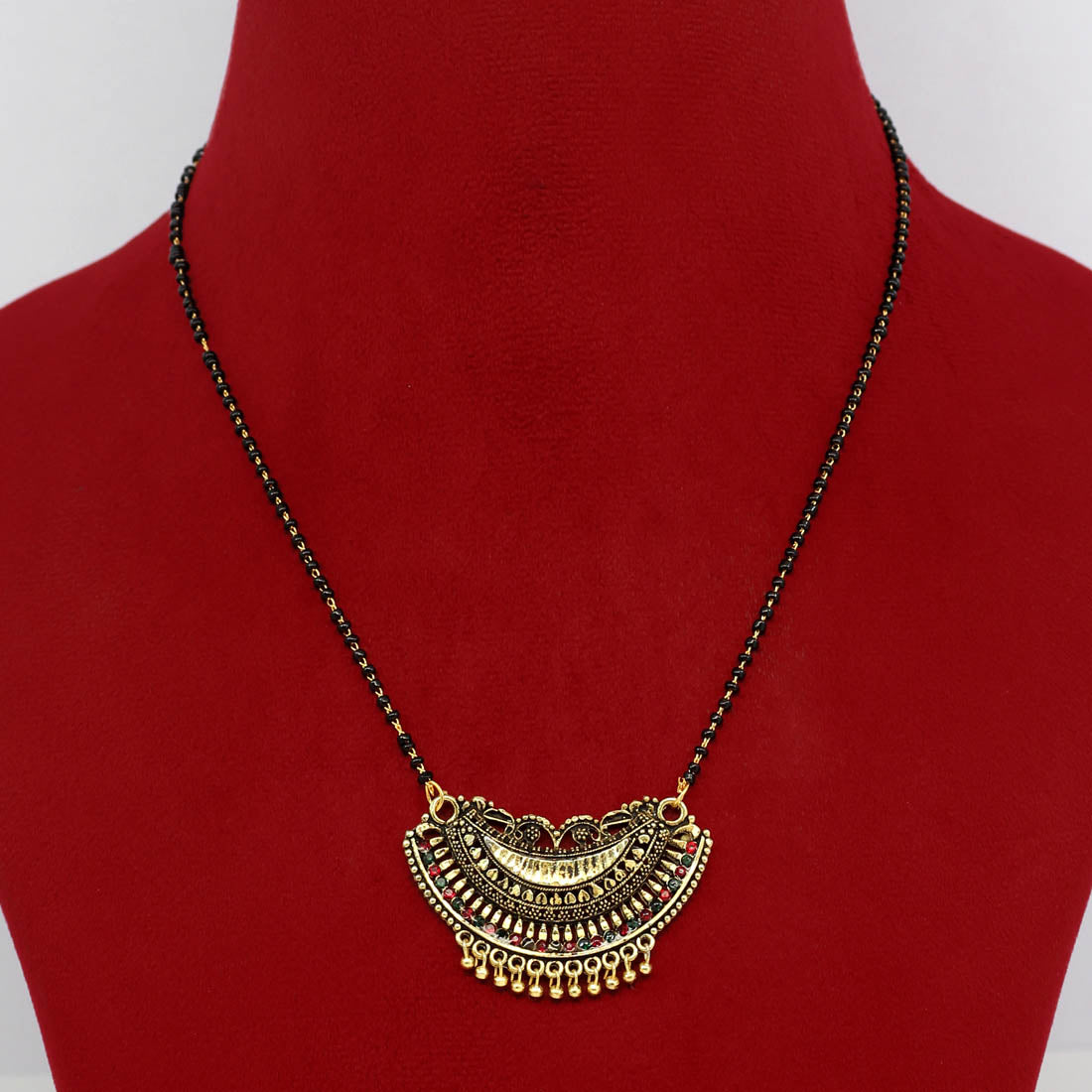 Maroon & Green Color 5 Piece Of Mangalsutra Combo (MS158CMB)