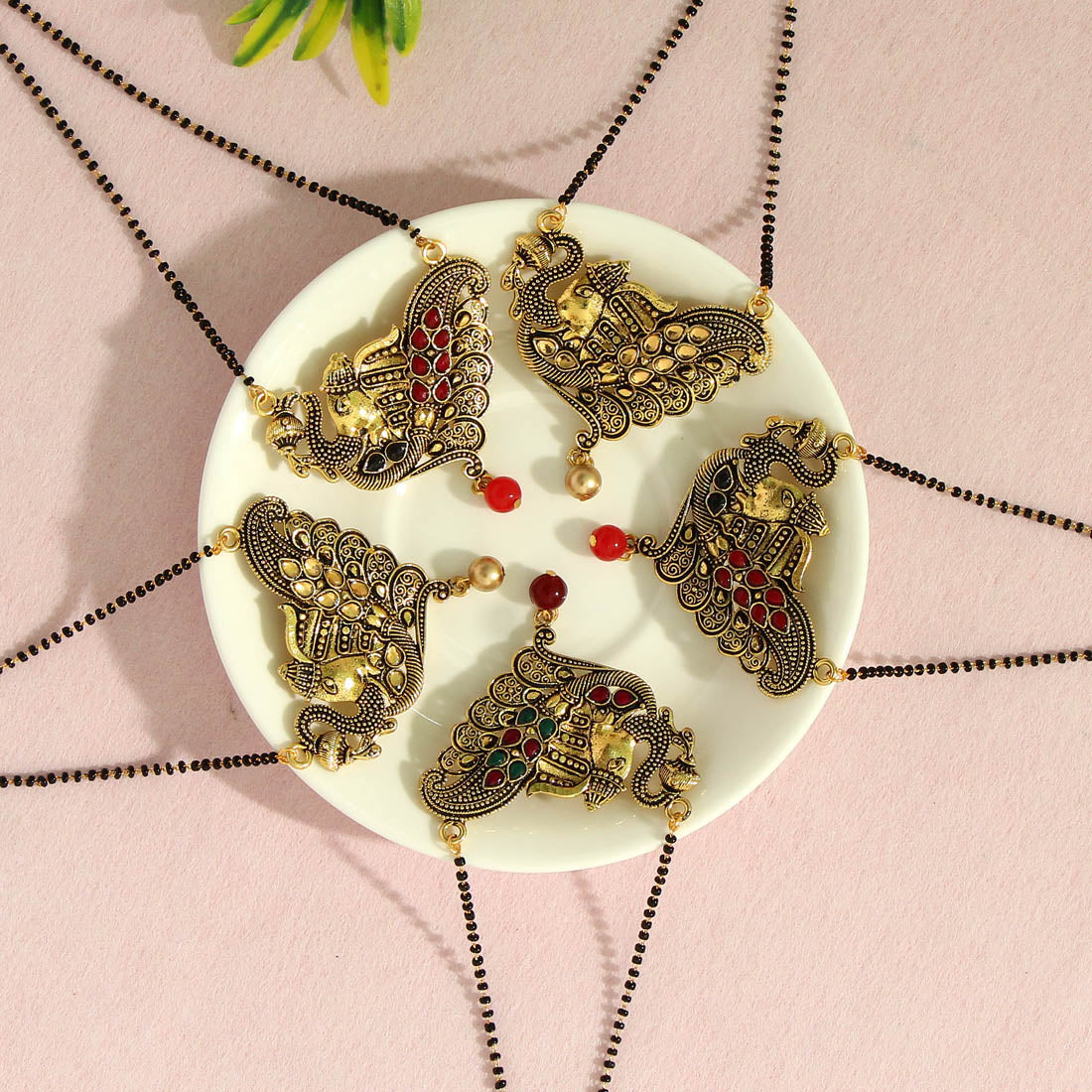 Assorted Color 5 Piece Of Mangalsutra Combo (MS170CMB)