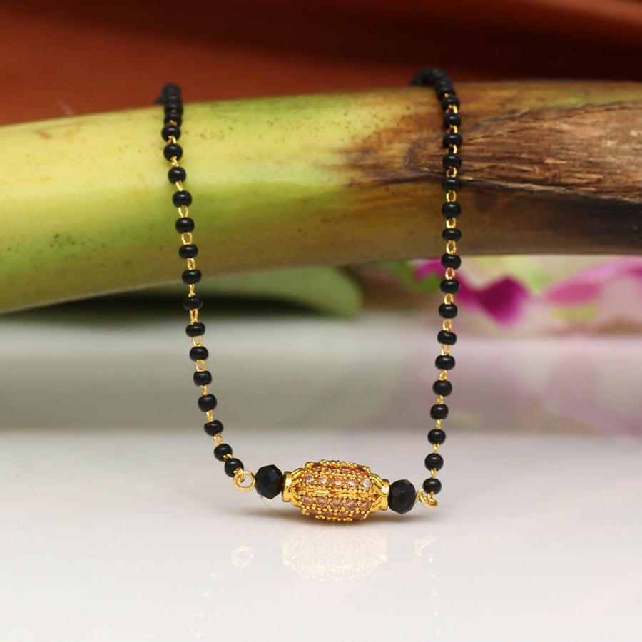 Gold Color American Diamond Mangalsutra (MS253GLD)