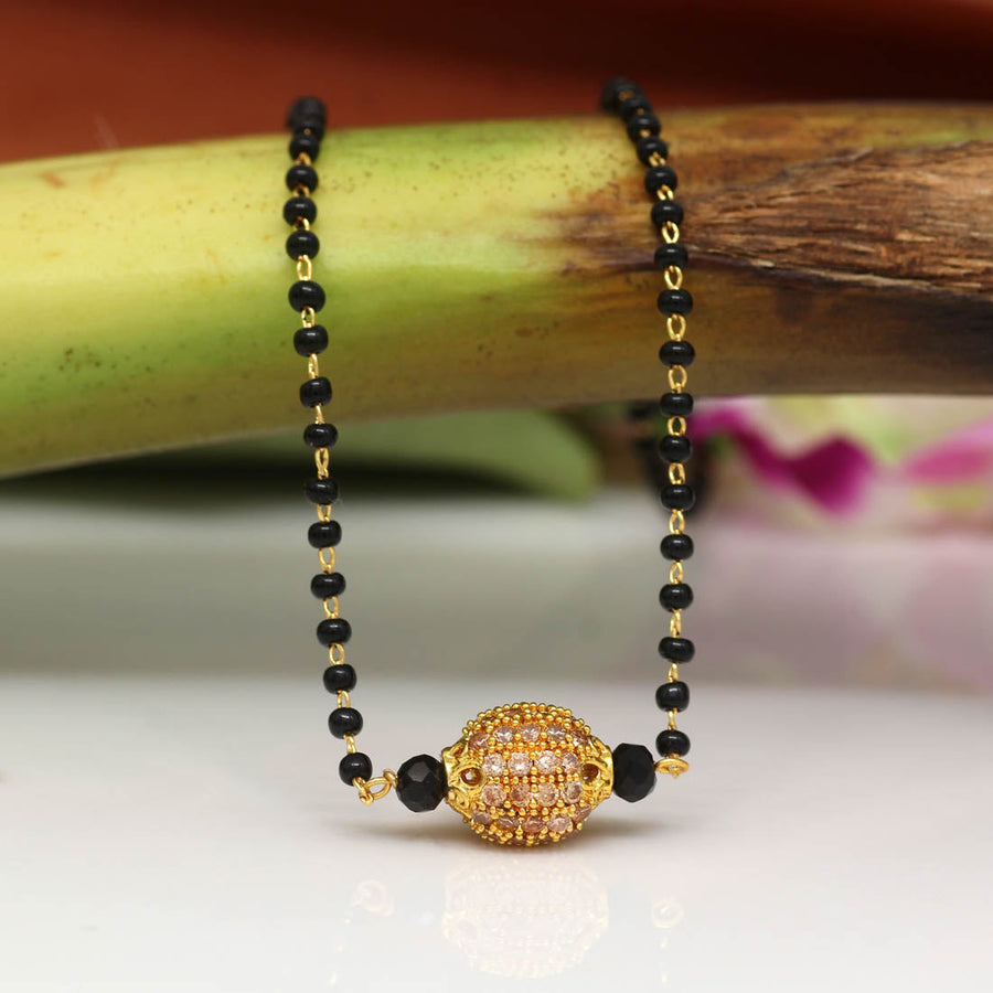Gold Color American Diamond Mangalsutra (MS256GLD)