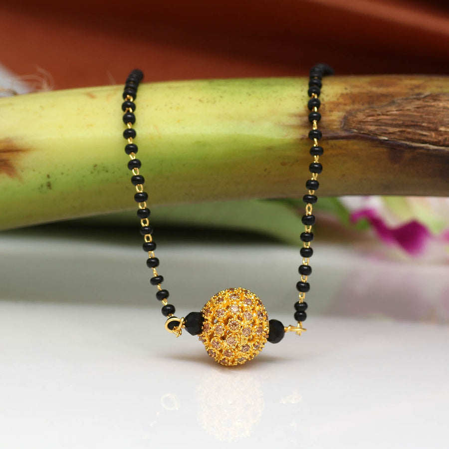 Gold Color American Diamond Mangalsutra (MS258GLD)