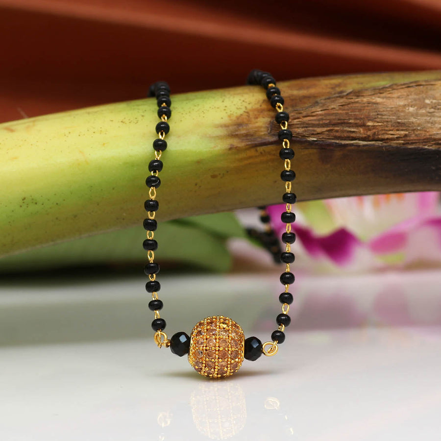 Gold Color American Diamond Mangalsutra (MS260GLD)