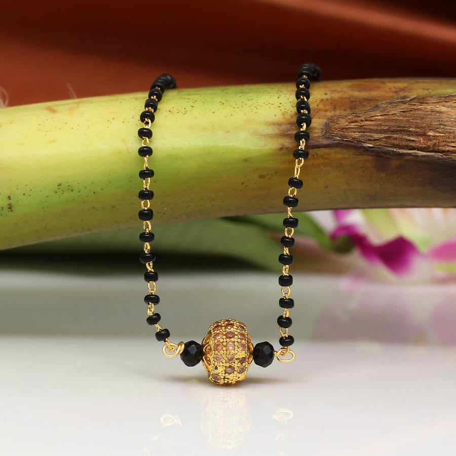 Gold Color American Diamond Mangalsutra (MS261GLD)