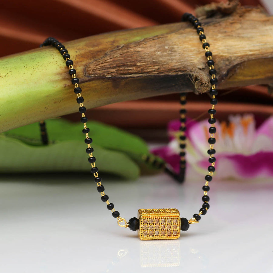 Gold Color American Diamond Mangalsutra (MS263GLD)