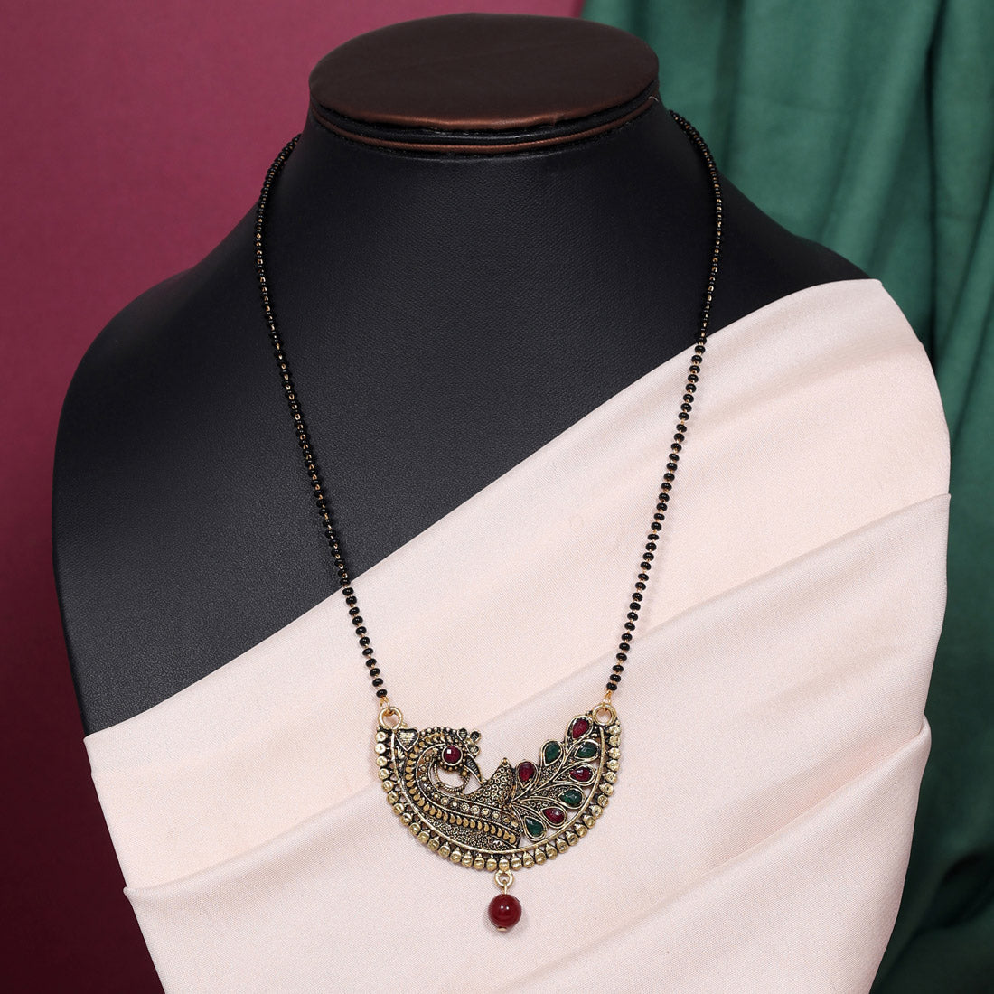 Maroon & Green Color Mangalsutra (MS292MG)
