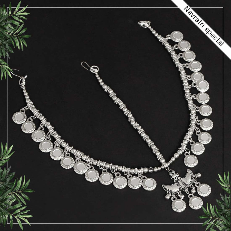 Silver Color Mirror Oxidised Matha Patti (MTP194SLV)