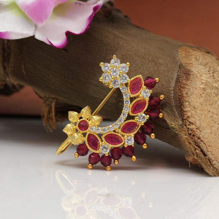 Rani Color American Diamond Nose Pin (NSP102RNI)
