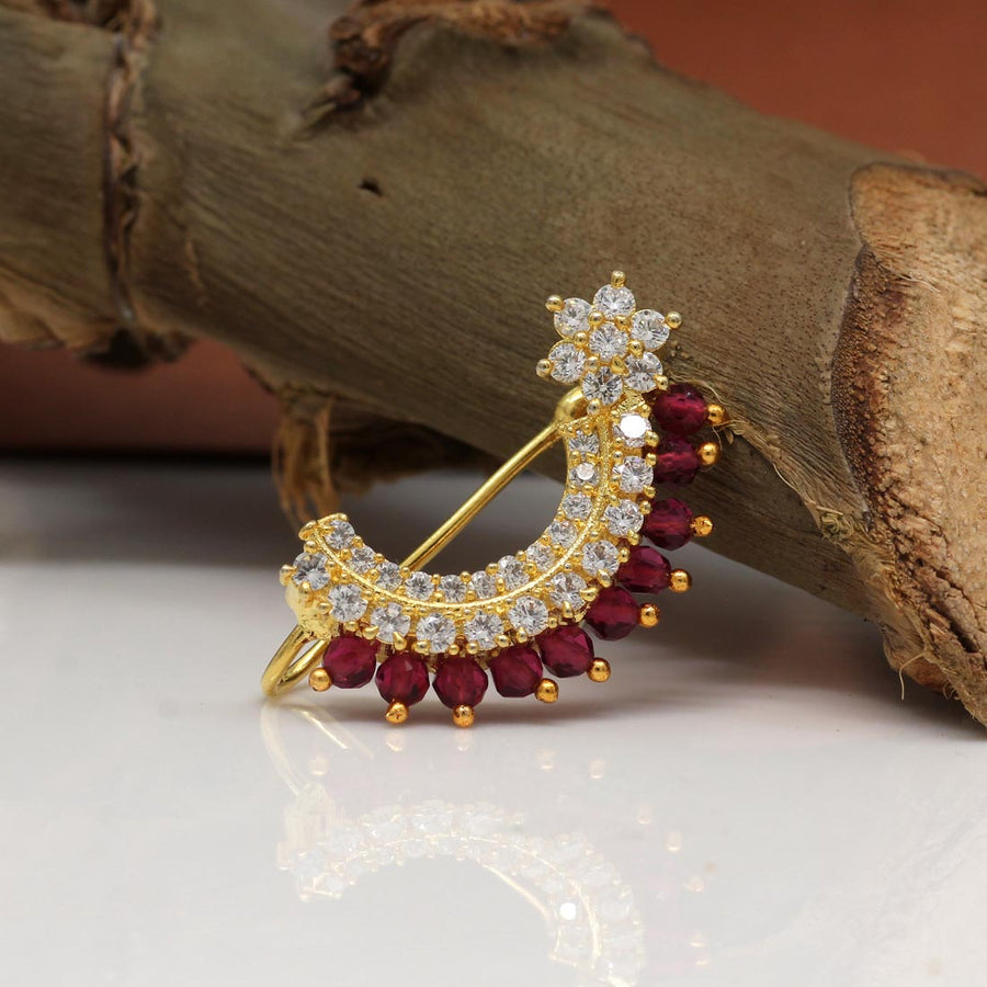 Rani Color American Diamond Nose Pin (NSP103RNI)