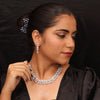Preyans Luxury Silver Color American Diamond Premium Necklace Set (PCZN714SLV)