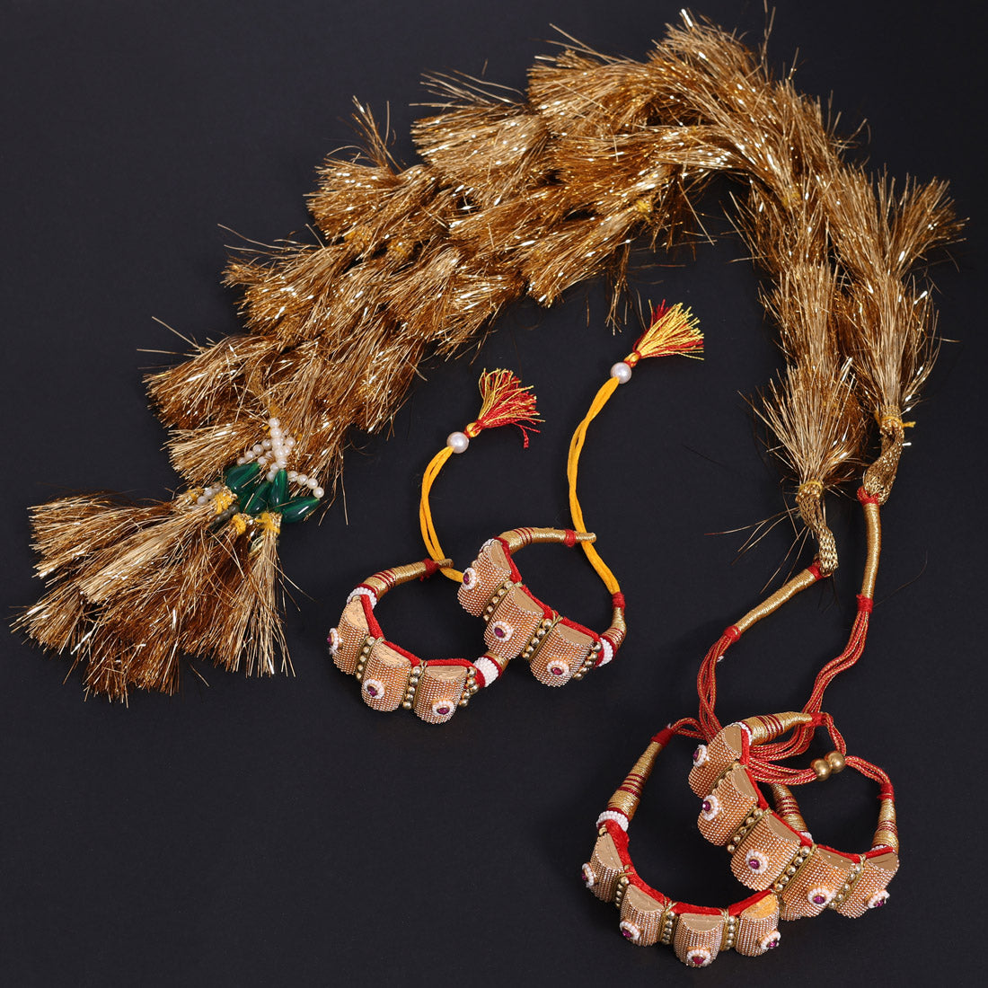 Gold Color Royal Rajput Jewellry Rajasthani Pochi Bajubandh Armlet Set (PHI105GLD)