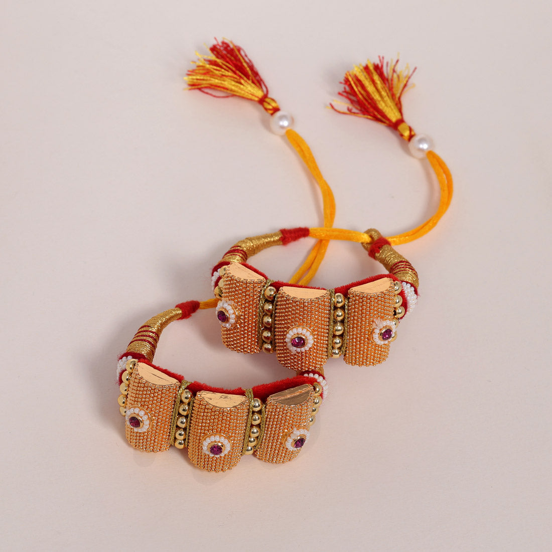 Gold Color Royal Rajput Jewellry Rajasthani Pochi Bajubandh Armlet Set (PHI105GLD)