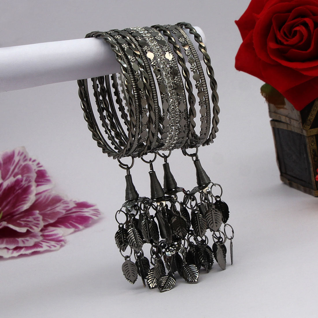 Black Color 1 Set Of Kids Bangle Size: 1.14 (PLKB788BLK-1.14)