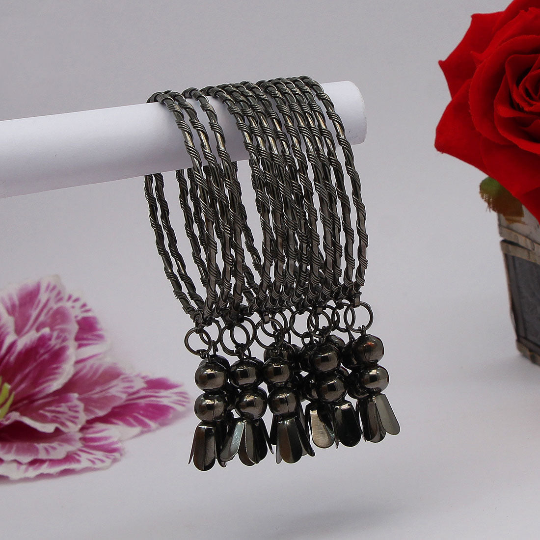 Black Color 1 Set Of Kids Bangle Size: 1.12 (PLKB790BLK-1.12)