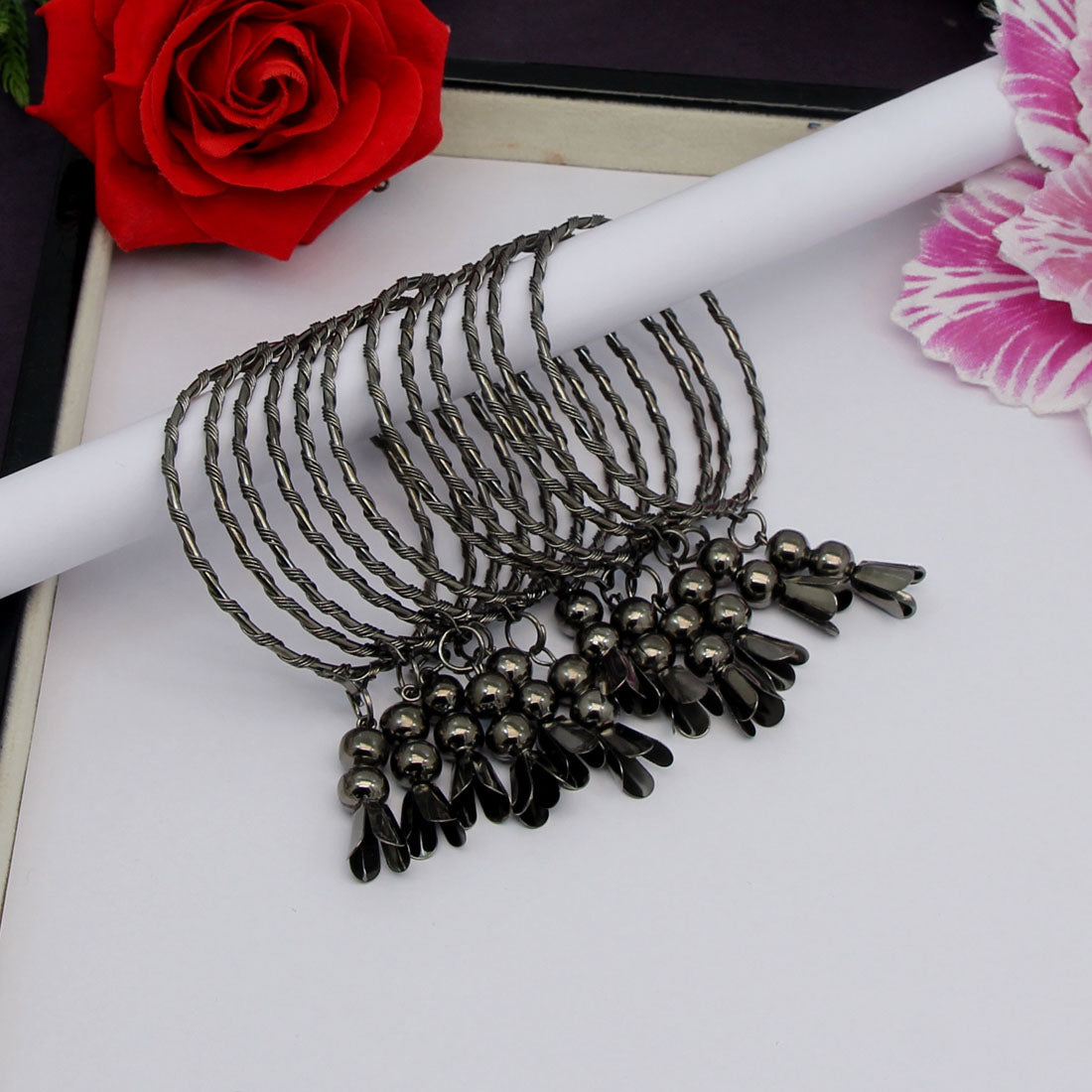 Black Color 1 Set Of Kids Bangle Size: 1.12 (PLKB790BLK-1.12)