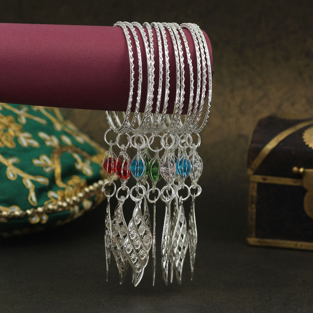 Multi Color 11 Set Of Kids Bangles Combo Size(5 Set Of 1.12, 3 Set Of 1.14, 3 Set Of 2.0) (PLKBCMB509)