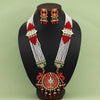 Red & Green Color Meena Work Rajputi Jewellery Rani Haar (PN776REDGRN)