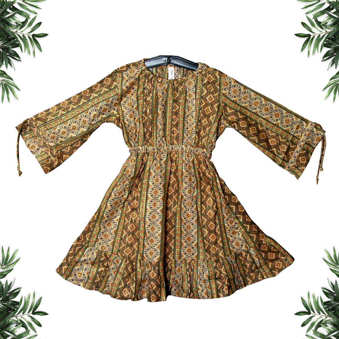 Multi Color Cotton Kids Dress (RKDD171MLT-34)