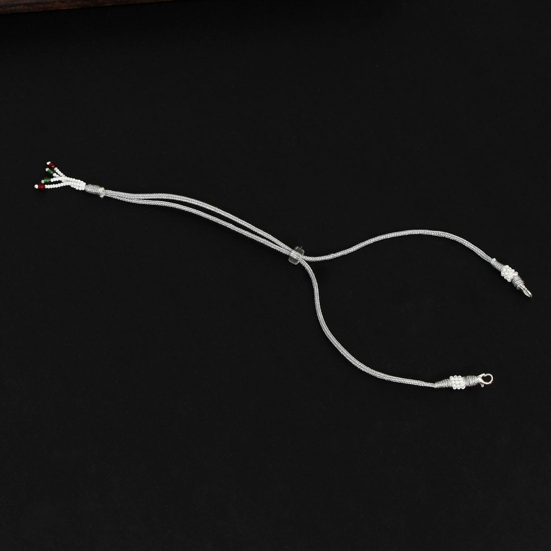 Silver Color 12 Pieces Of Adjustable Rope(Dori) For Necklace Jewellery Raw Material (ROPE102SLV)