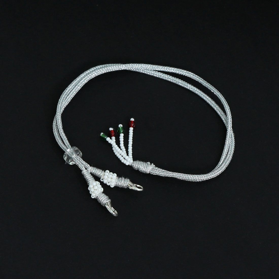 Silver Color 12 Pieces Of Adjustable Rope(Dori) For Necklace Jewellery Raw Material (ROPE102SLV)